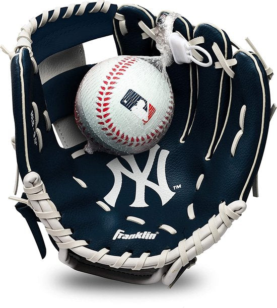 Baseball Glove - With Soft Foam Ball - New York Yankees - Kids - 9.5 inch
