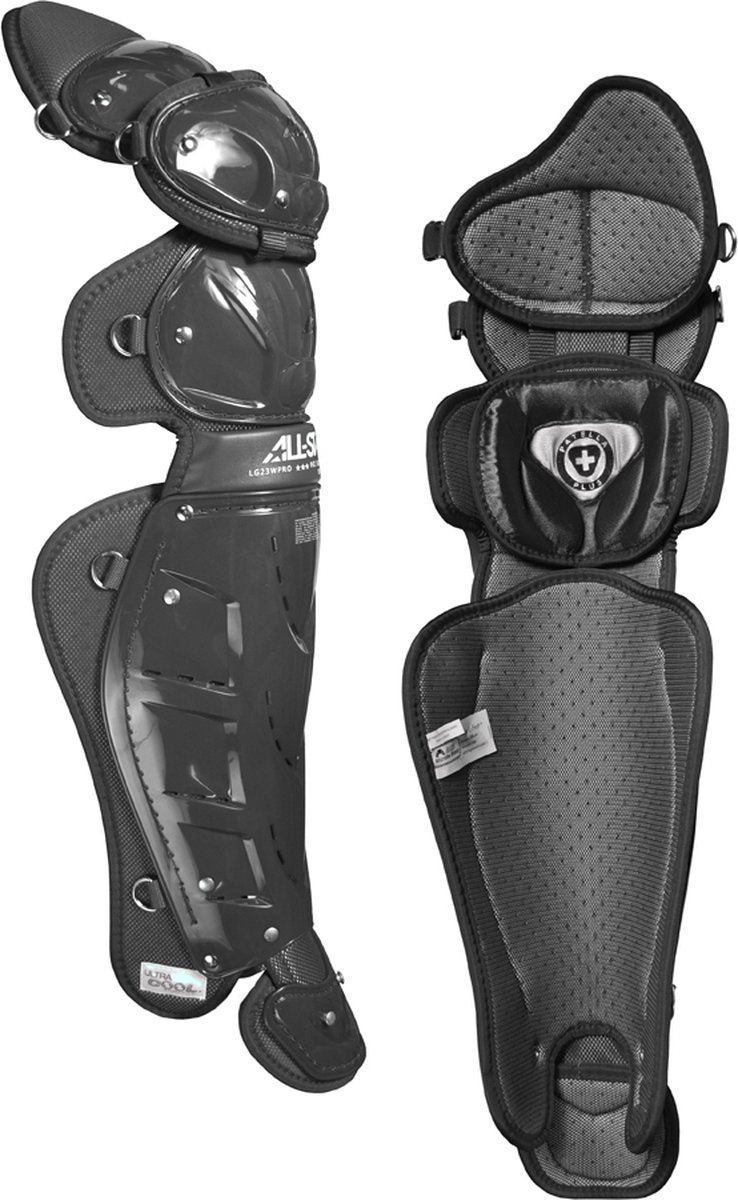 All Star Honkbal - Catcher Leg Guards - LG23WPRO - Quadguard - Zwart - 16,5 inch