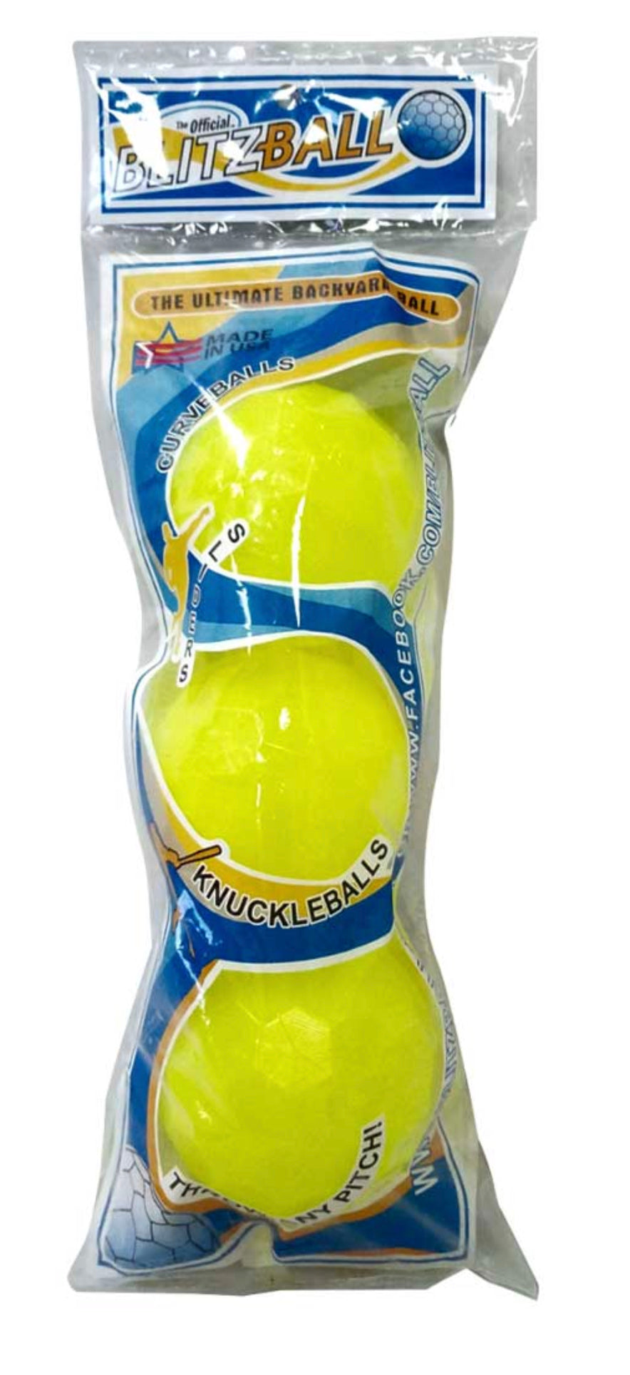 Kunststof Honkbal Blitzball Curve - Set van drie stuks