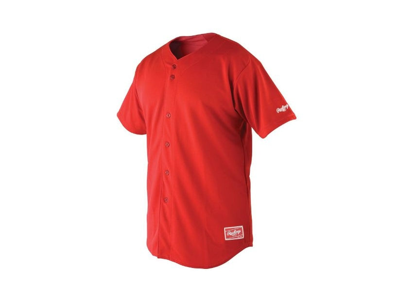 Baseball Jersey - RYBBJ350 - Youth - Full Button (Red)