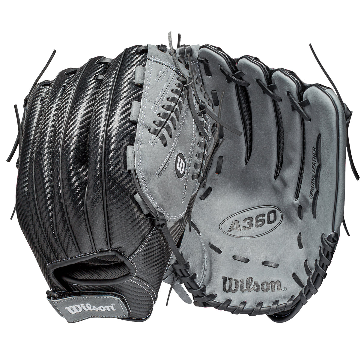 Honkbalhandschoen - A360 - Softball - Volwassenen - (zwart/grijs) - 13 inch