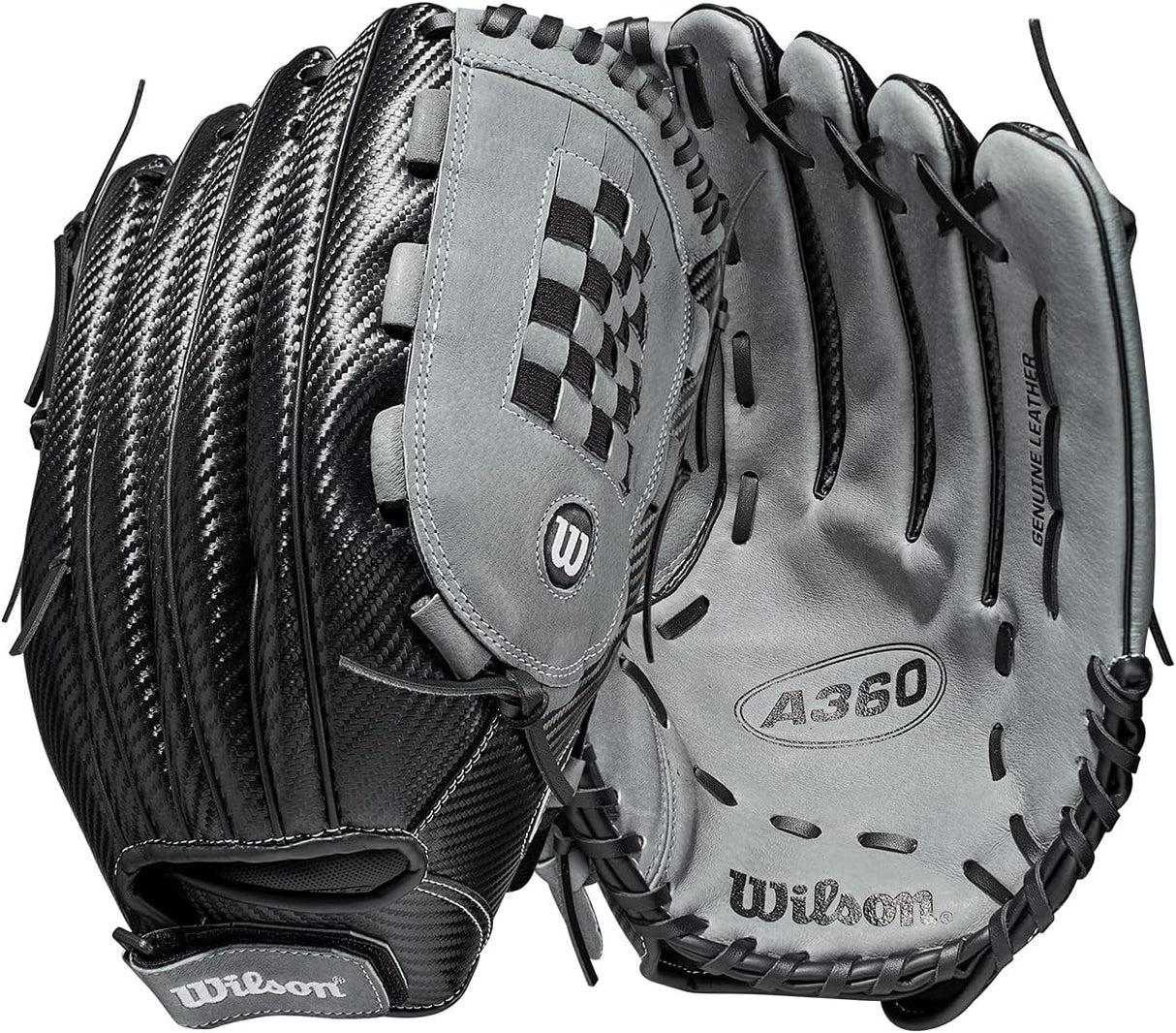 Honkbalhandschoen - A360 - Softball - Volwassenen - (zwart/grijs) - 14 inch