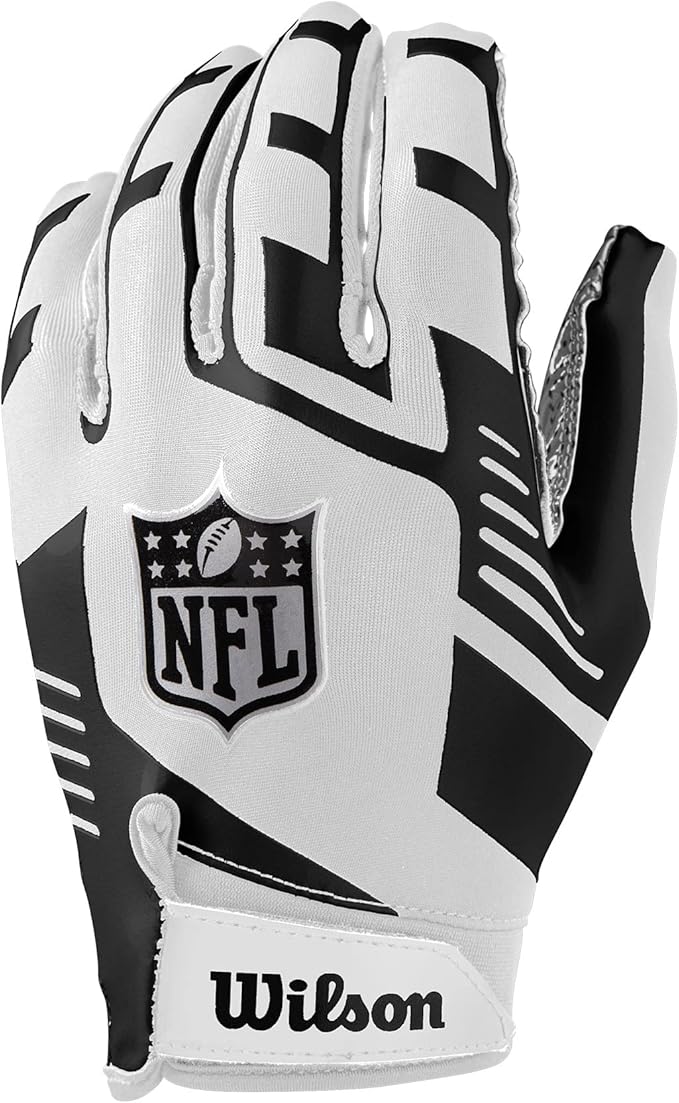 Wilson - NFL - Stretch Fit - Youth - American Football - Receiver Gloves - Wit/Zwart - Jeugd Maat - One Size