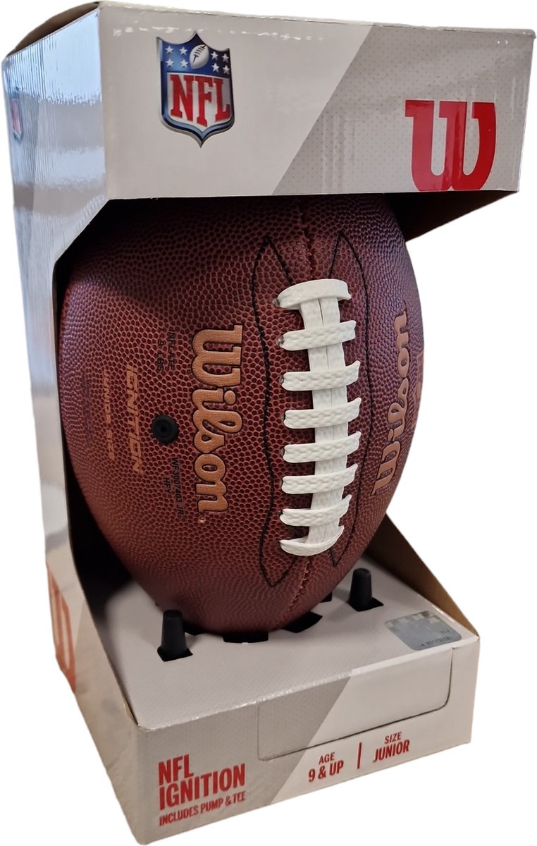 Wilson - NFL - American Football - Ignition - Junior (9+ years) - Includes Ball Pump and Tee