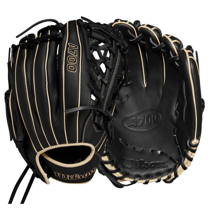 Wilson - Honkbalhandschoen - A700 - Jeugd - 12 inch - Zwart - Voor Linkshandige Werper (LHT)