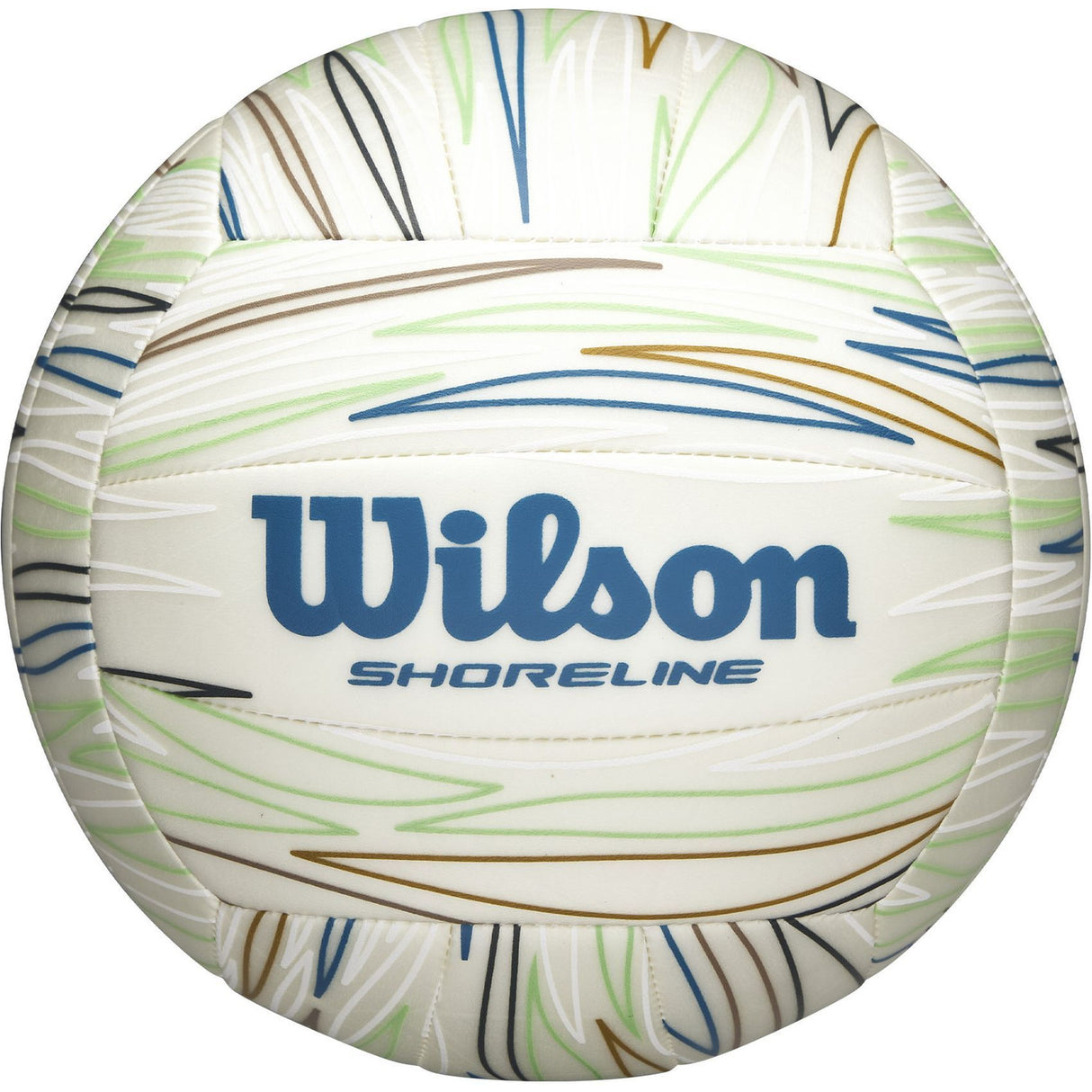 Wilson - Volleybal - Shoreline - Gen Green - Beach Volleybal - Milieuvriendelijk & Comfortabel - Wit/Blauw - Incl. Oppomp Naaldventiel