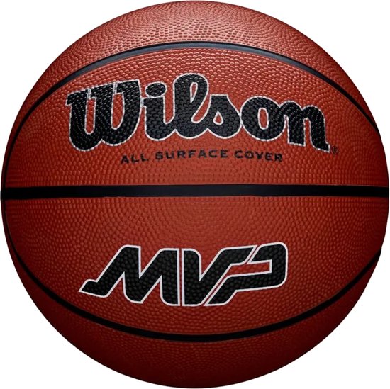 Wilson - Basketball - MVP - Rubber - Streetball Basketbal - Buiten - Outdoor - Maat 7 - Bruin - Inclusief Oppomp Naaldnippel