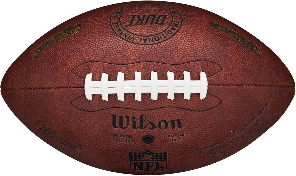 Wilson - NFL - Duke - Throwback - Composiet Leer - Officiel Maat - Bruin - Incl. Opblaas Naaldventiel
