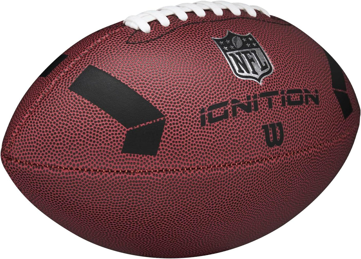 Wilson - NFL - American Football - Ignition - Official Size - Bruin - Inclusief Opblaas Naaldventiel