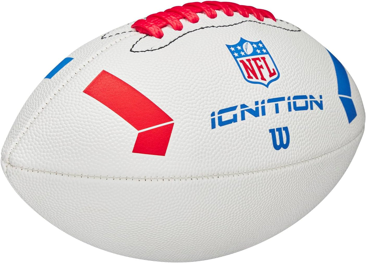 Wilson - NFL - American Football - Ignition - Junior - Wit - Inclusief Opblaas Naaldventiel