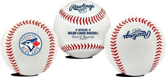 Leather baseball with MLB team logo - official size 9 inches - Blue Jays