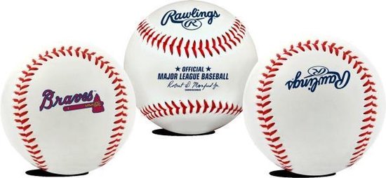 Leren honkbal met MLB team logo - officiële maat 9 inch - Braves