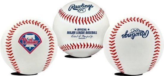 Leren honkbal met MLB team logo - officiële maat 9 inch - Phillies
