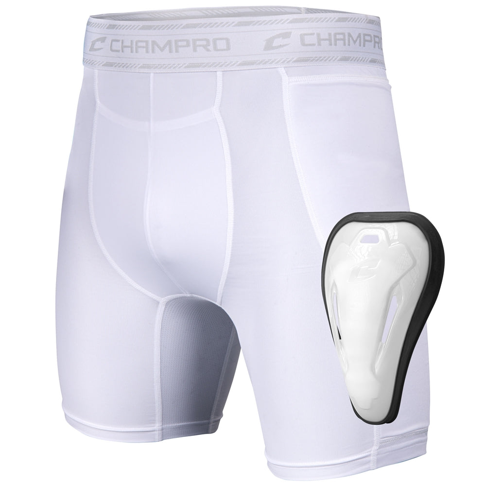 Champro - Take-Out - Compression Short - Met C-Flex Cup - Tok - Wit - Jeugd