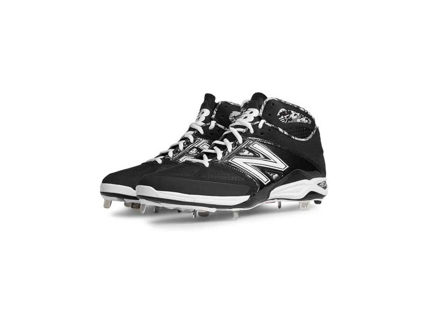 Baseball Shoes - Mid model - Metal Spikes - 4040V2 - (black/white) - US 7