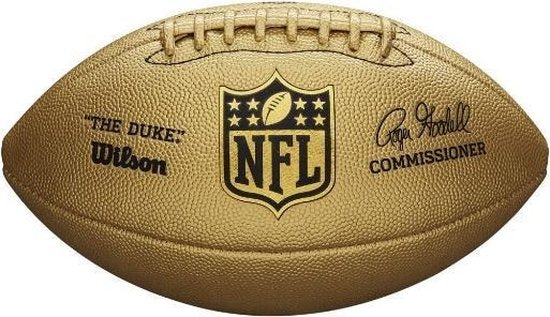 Duke Metallic American Football Ball - Gold Edition - Official Size