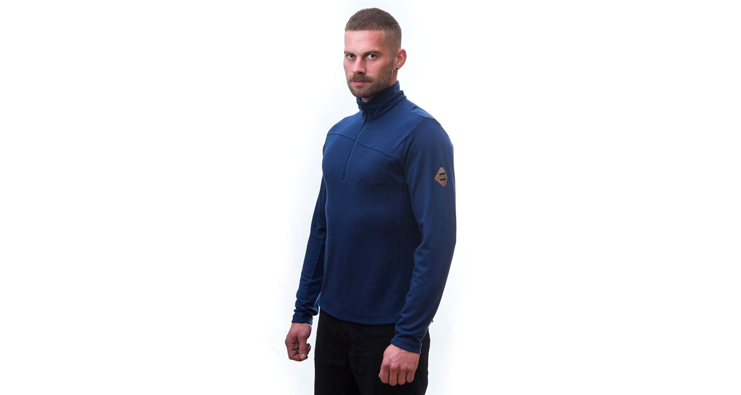 Baselayer Merino Extreme Outdoor Hommes Manches Longues Half Zip