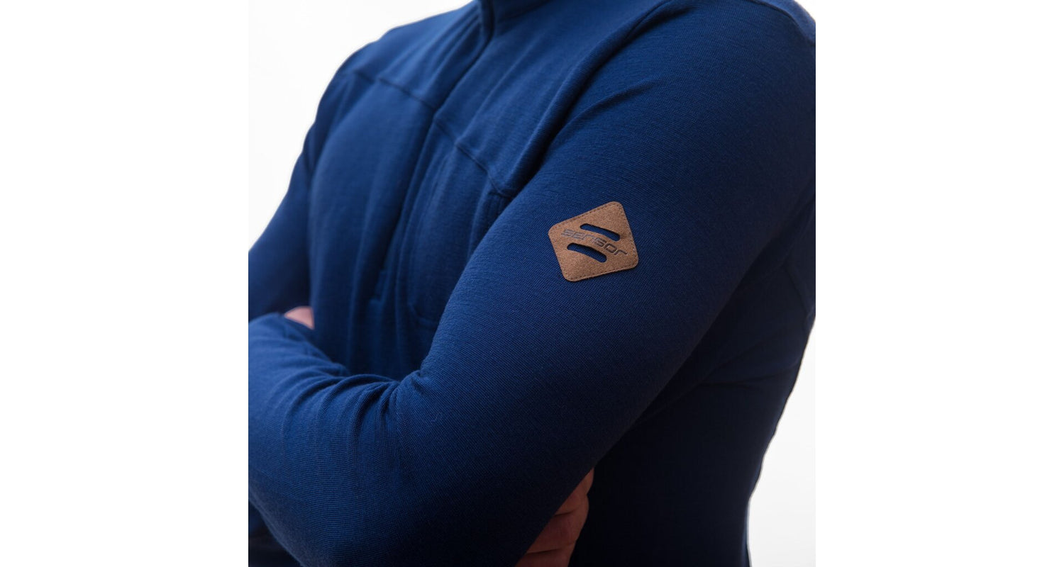 Baselayer Merino Extreme Outdoor Hommes Manches Longues Half Zip