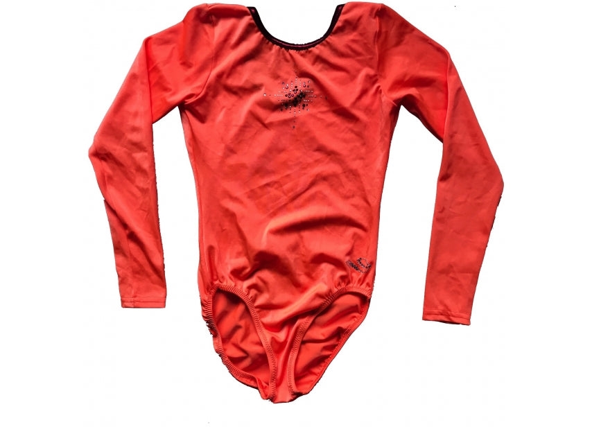 Nylon Turnpakje met Lange Mouwen (Oranje)