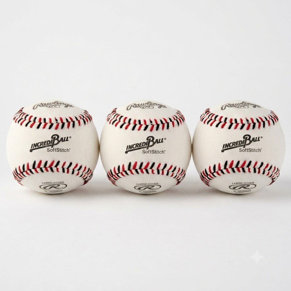 IncrediBall - Honkbal - SoftStitch - Zachte Honkbal - Trainingsbal - 9 inch - 3 Stuks
