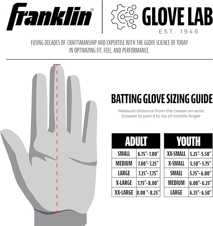 Franklin - Honkbal - MLB - Slaghandschoentjes - 2nd Skinz Drip - JEUGD Versie - Zwart/Goud - Sport Baseball/Softball - JEUGD Medium