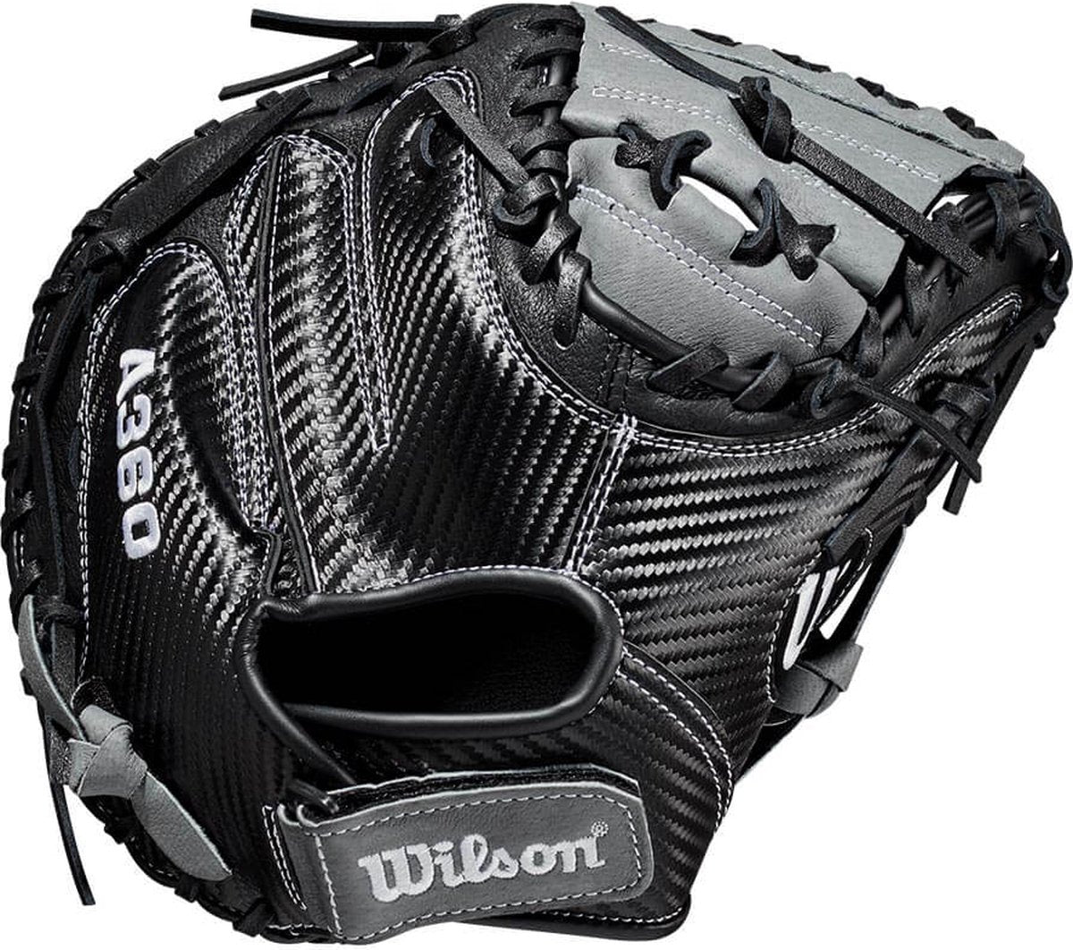 Honkbal Catcher Handschoen - A360 - Kinderen - (zwart/grijs) - 13,5 inch