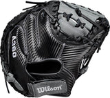 Honkbal Catcher Handschoen - A360 - Kinderen - (zwart/grijs) - 13,5 inch