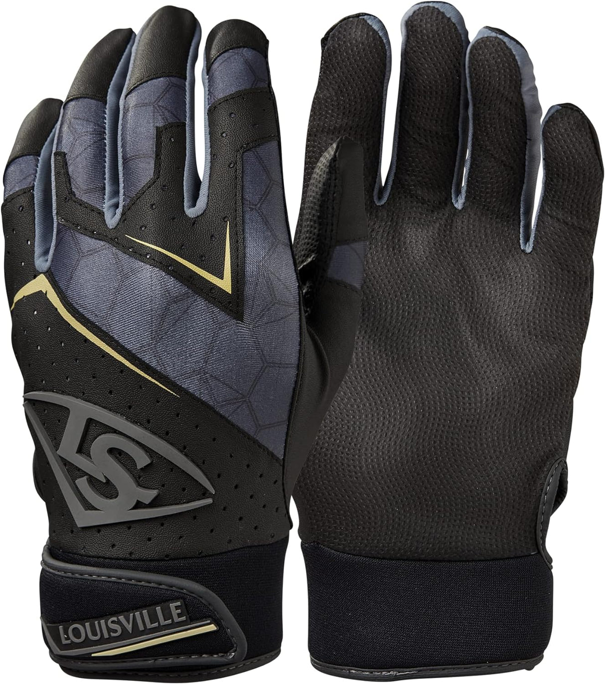 Louisville Slugger - Honkbal - MLB - JEUGD Versie - Slaghandschoentjes - Genuine V2 - Zwart - Jeugd Large