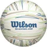 Wilson - Volleybal - Shoreline - Gen Green - Beach Volleybal - Milieuvriendelijk & Comfortabel - Wit/Blauw - Incl. Oppomp Naaldventiel