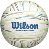 Wilson - Volleybal - Shoreline - Gen Green - Beach Volleybal - Milieuvriendelijk & Comfortabel - Wit/Blauw - Incl. Oppomp Naaldventiel