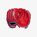 Wilson - Honkbalhandschoen - A500 - Jeugd - Rood - 1,5 inch