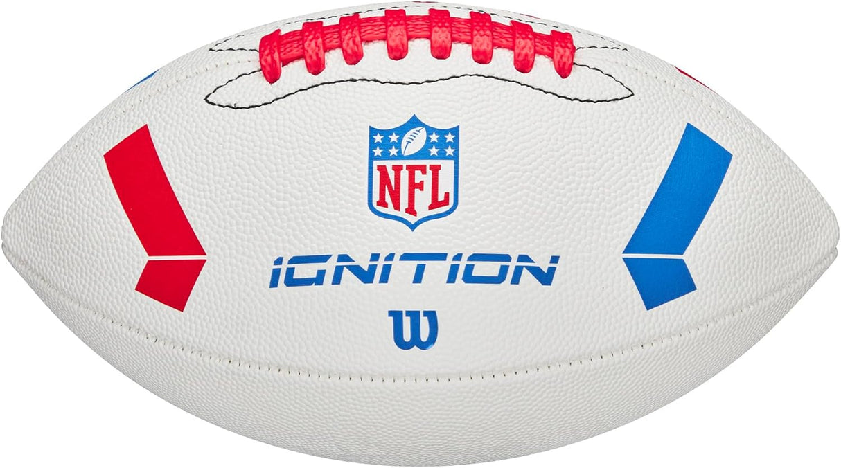 Wilson - NFL - American Football - Ignition - Junior - Wit - Inclusief Opblaas Naaldventiel