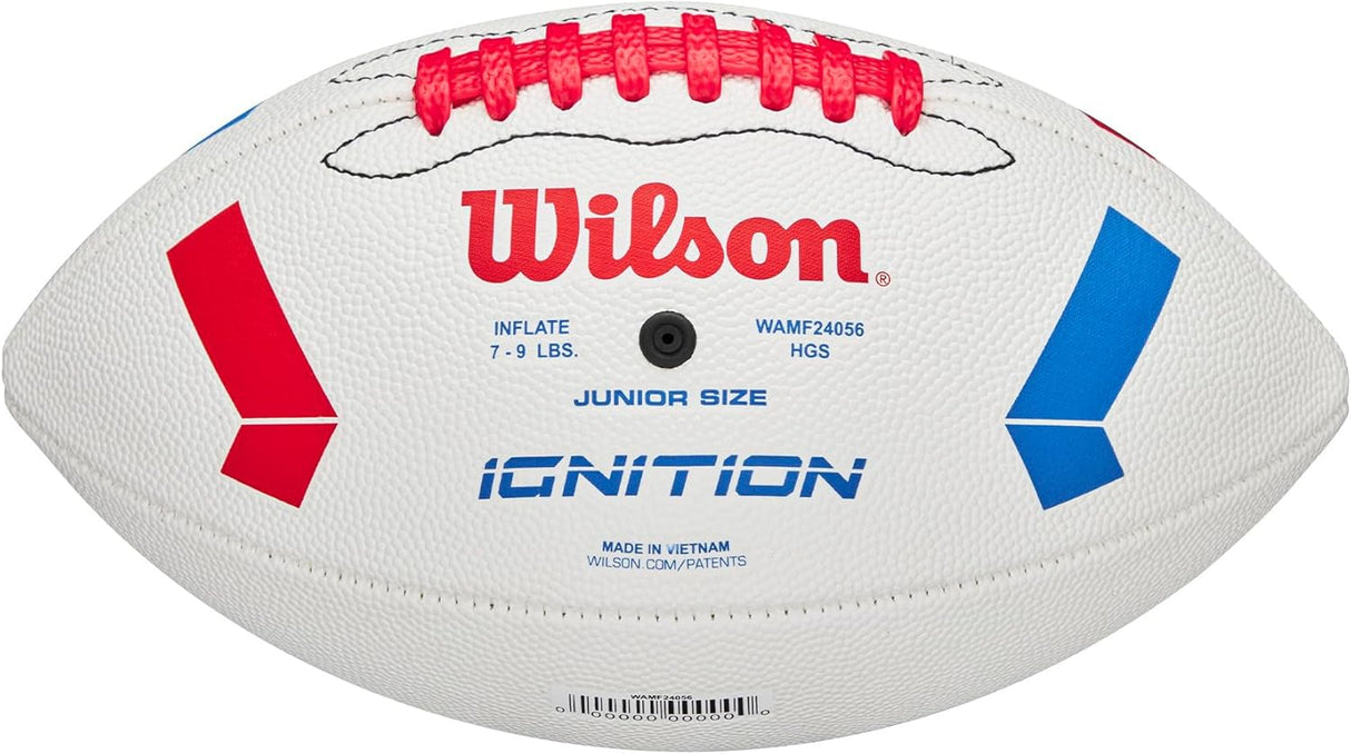 Wilson - NFL - American Football - Ignition - Junior - Wit - Inclusief Opblaas Naaldventiel