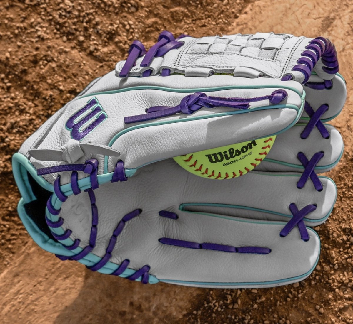 Wilson - Softbalhandschoen - Siren - A500 - Fastpitch - 12 inch - Wit/Paars