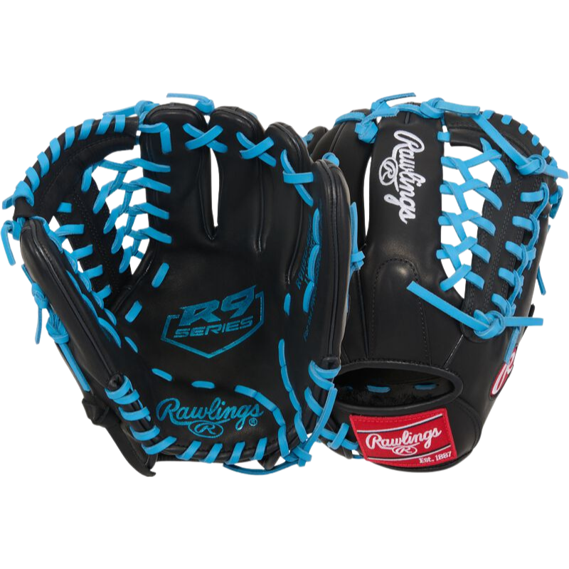 Rawlings R9115U-4BCB Honkbalhandschoen - 11,5 inch - Zwart/Blauw - JEUGD handschoen