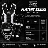 Rawlings - MLB - Catcher Set - PLYCS3Y - Players 3 Series - Zwart/Wit -Junior (tot ca 8-9 jaar)