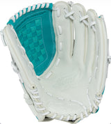 Rawlings - Softball Glove - RSO125W - Shut-Out Series - 12.5 Inch - Basket Web - White/Turquoise - RHT