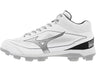 Mizuno - Cushionrevo - Diamond - Mid - TPU Molded - Wit/Zwart - US 8