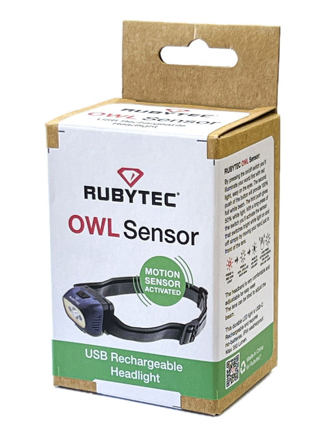 Headlamp - Owl Sensor - Rechargeable - Motion Sensor - Rotatable - LED