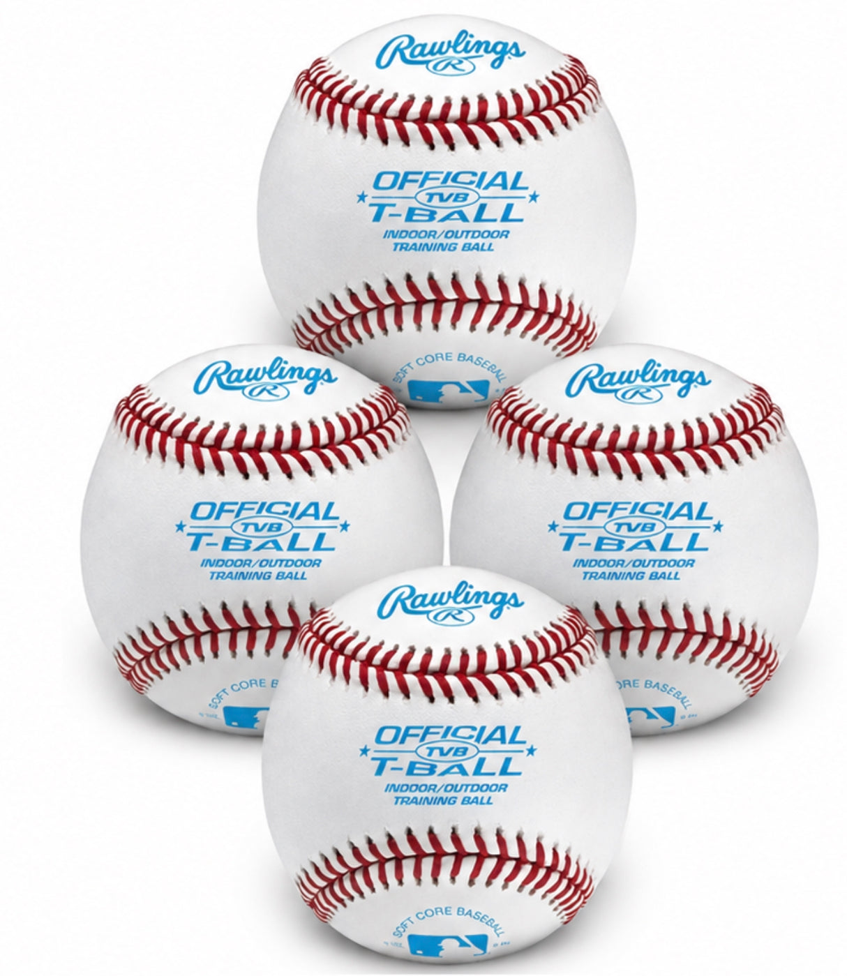 4 Stuks TVB Soft Training Baseball - 4 stuks - Wit