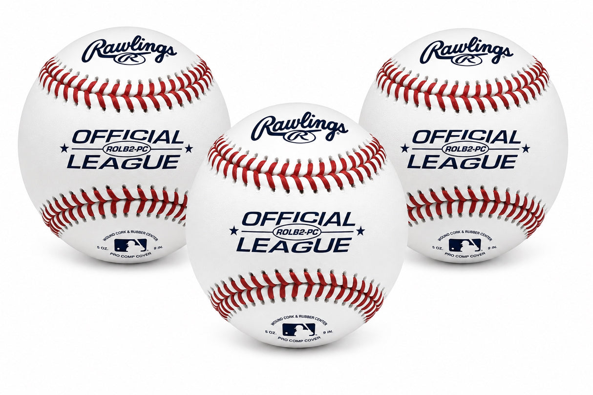 Rawlings - MLB - ROLB2-PC - Honkbal - Official Size - U12 - 9 inch - 3 Stuks